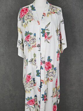 Floral Kimono Cardigan Duster Boho Cottagecore Resort Cover Up OS July Party